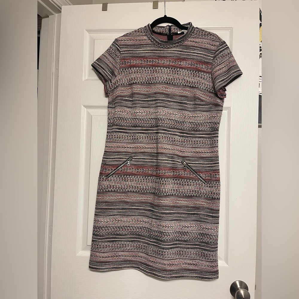 Madison Leigh Striped Short Sleeve Dress